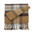 Camel Tan Bamboo Plaid Muffler Scarf